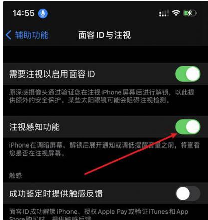北仑苹果14维修网点分享iPhone14注视感知功能有什么用 